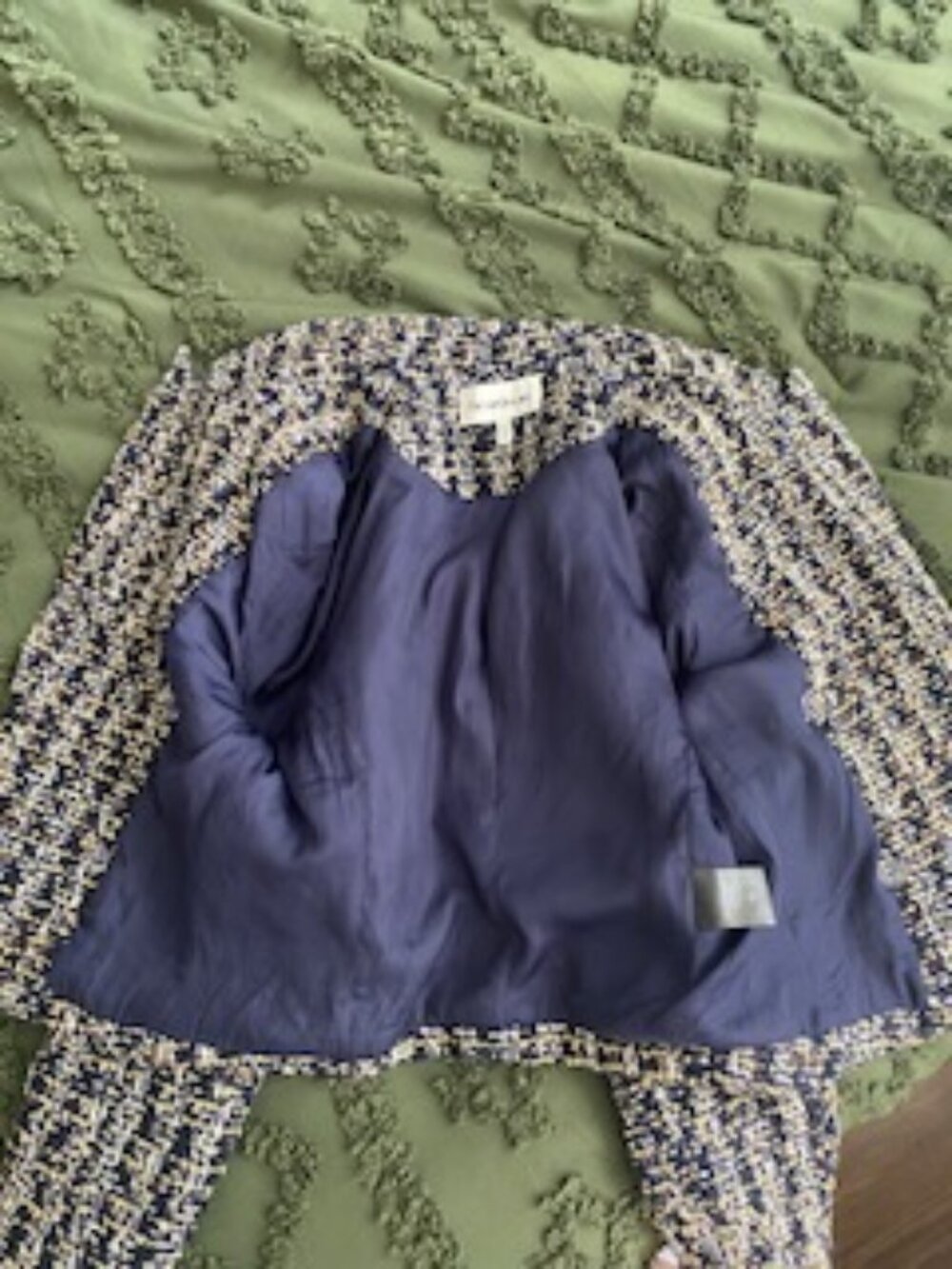 Heartloom Size XS Blazer/Bomber Jacket - Plaid & Gold Buttons